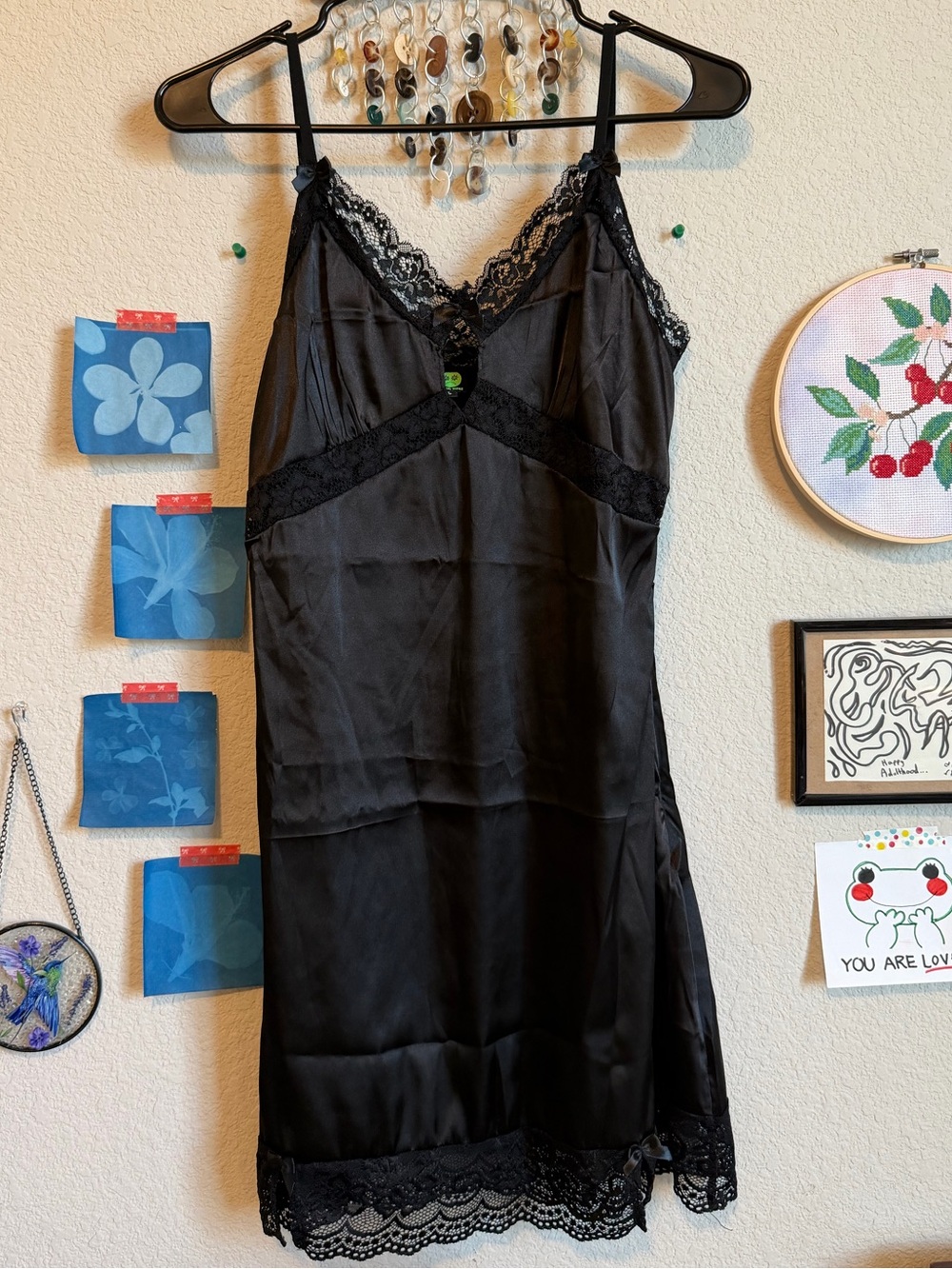 Shop Tunnel Vision Black Lace Slip Dress